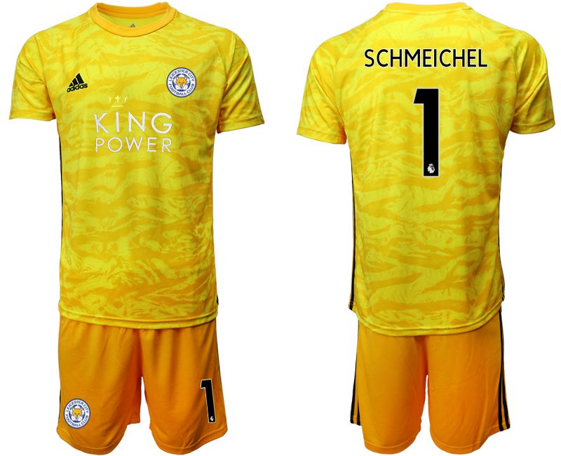 Men 2019-2020 club Leicester City yellow goalkeeper #1 Soccer Jerseys->->Soccer Club Jersey